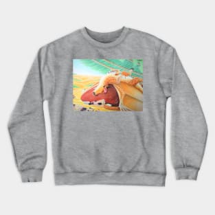 Kapi and Haruru taking a nap Crewneck Sweatshirt